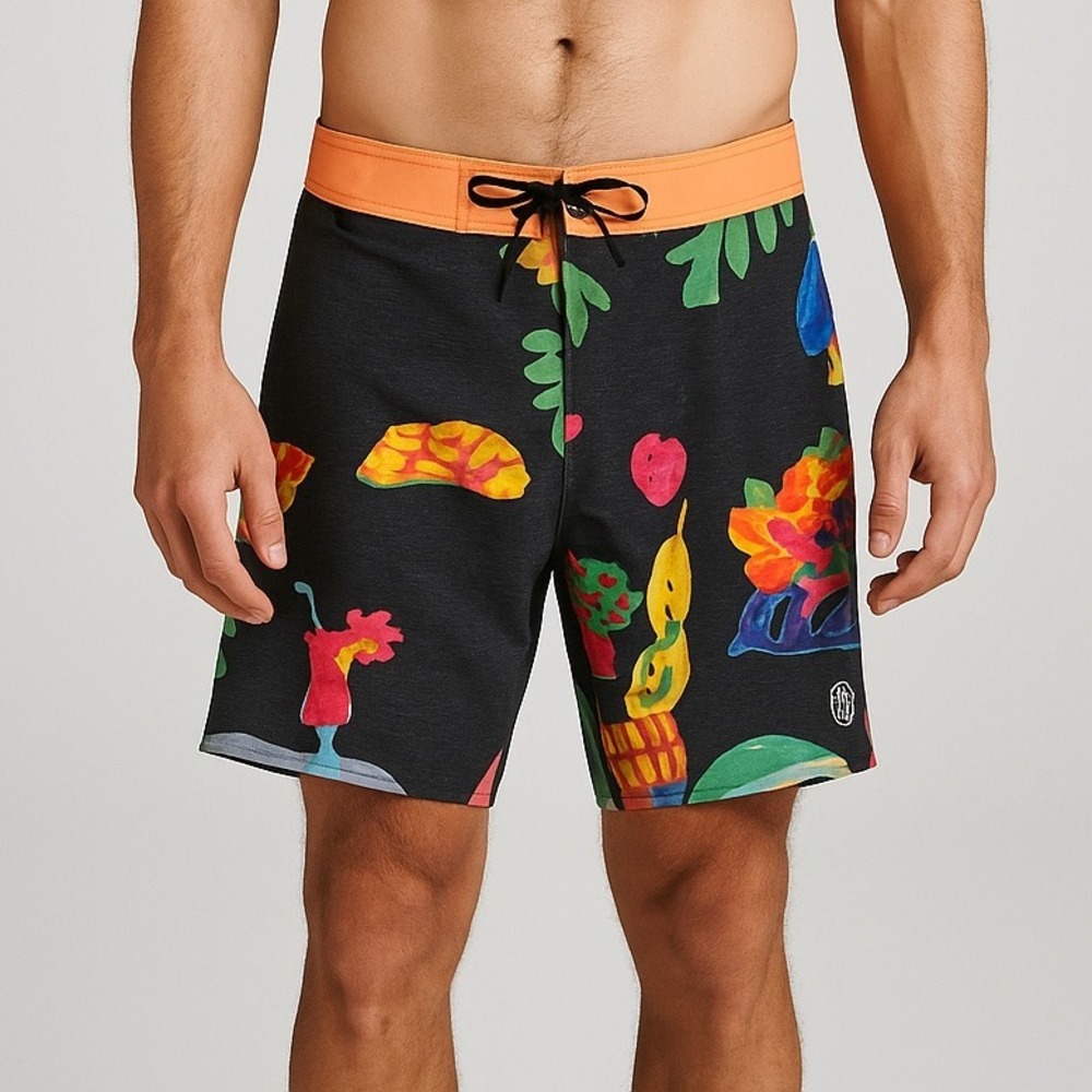 Roark The Passage Boardshorts Mens 30 Fruit Print Swim Trunks Surf Shorts - Picture 1 of 8